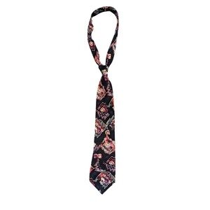 Oscar de la Renta Abstract Silk Tie in Red, Purple, and Blue